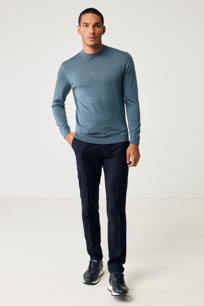 Petrol Gold trui merino