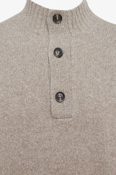 Camel wol zijde button turtle