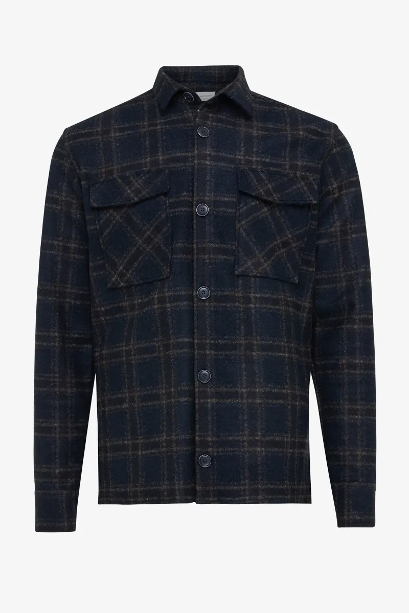 Donkerblauw geruit overshirt