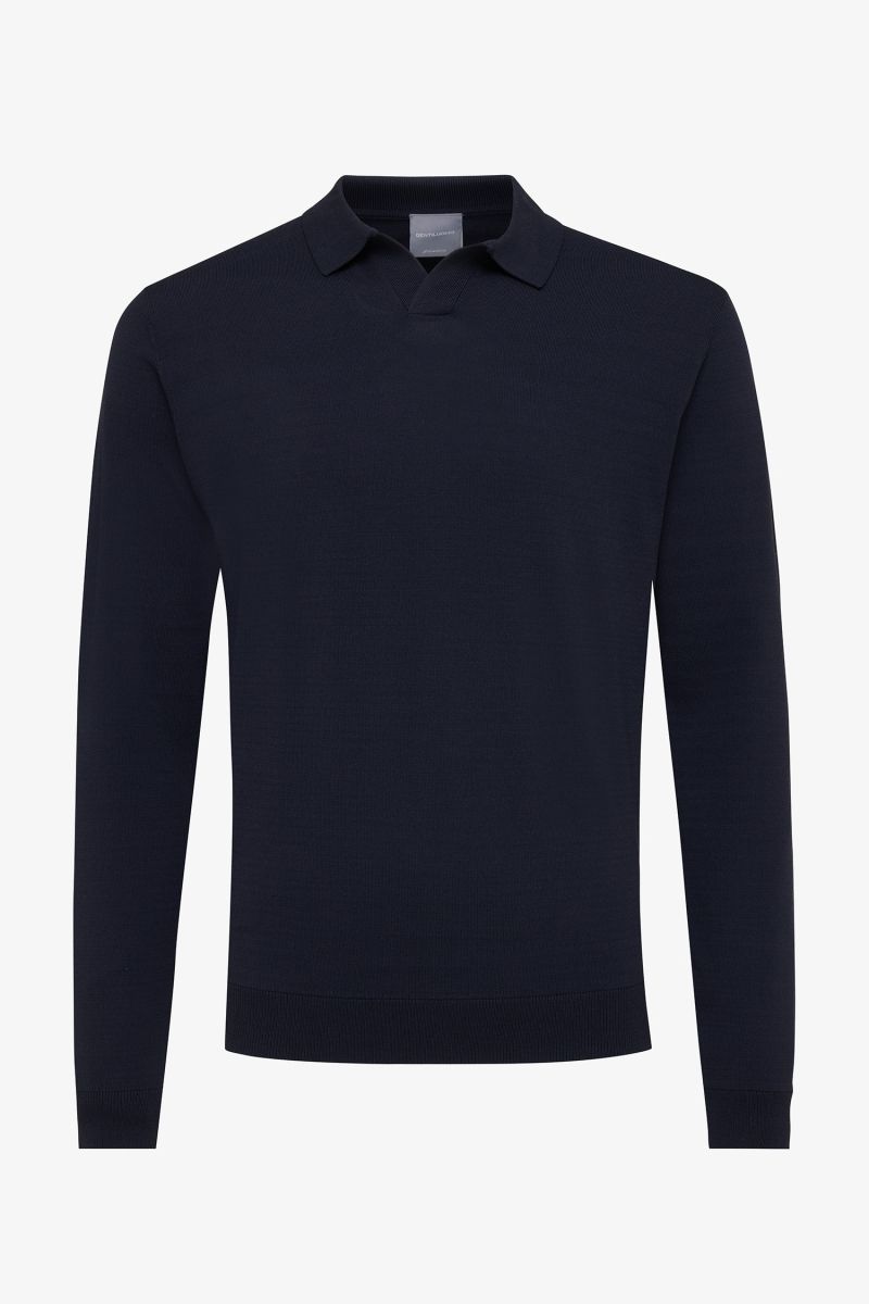 Donkerblauwe cool dry no button polo