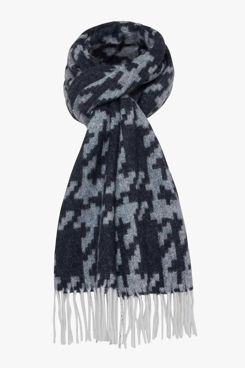 Zwart/grijze shawl dessin