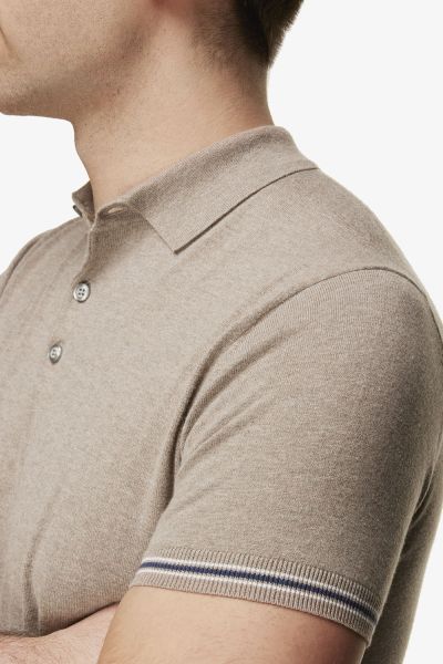 Katoen Zijde Polo Beige