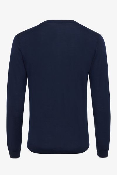 Donkerblauwe trui Gold v-hals