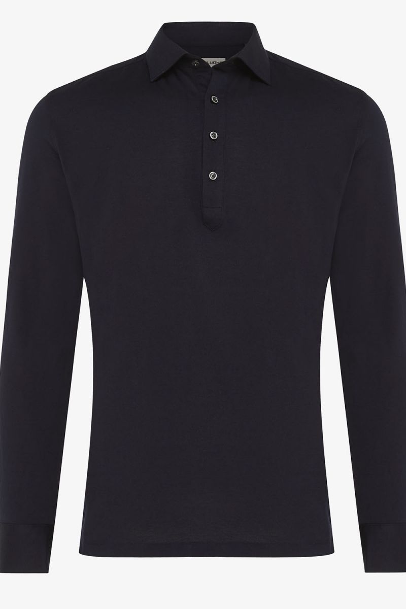 Overhemd Polo Kraag Donkerblauw