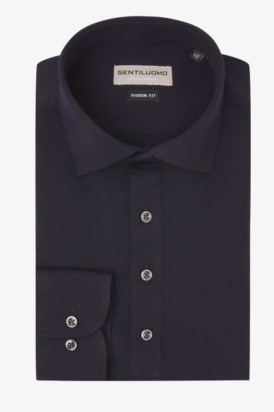 Overhemd Polo Kraag Donkerblauw