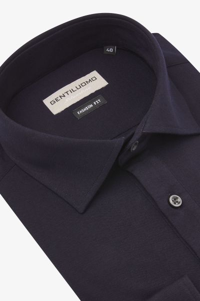 Overhemd Polo Kraag Donkerblauw