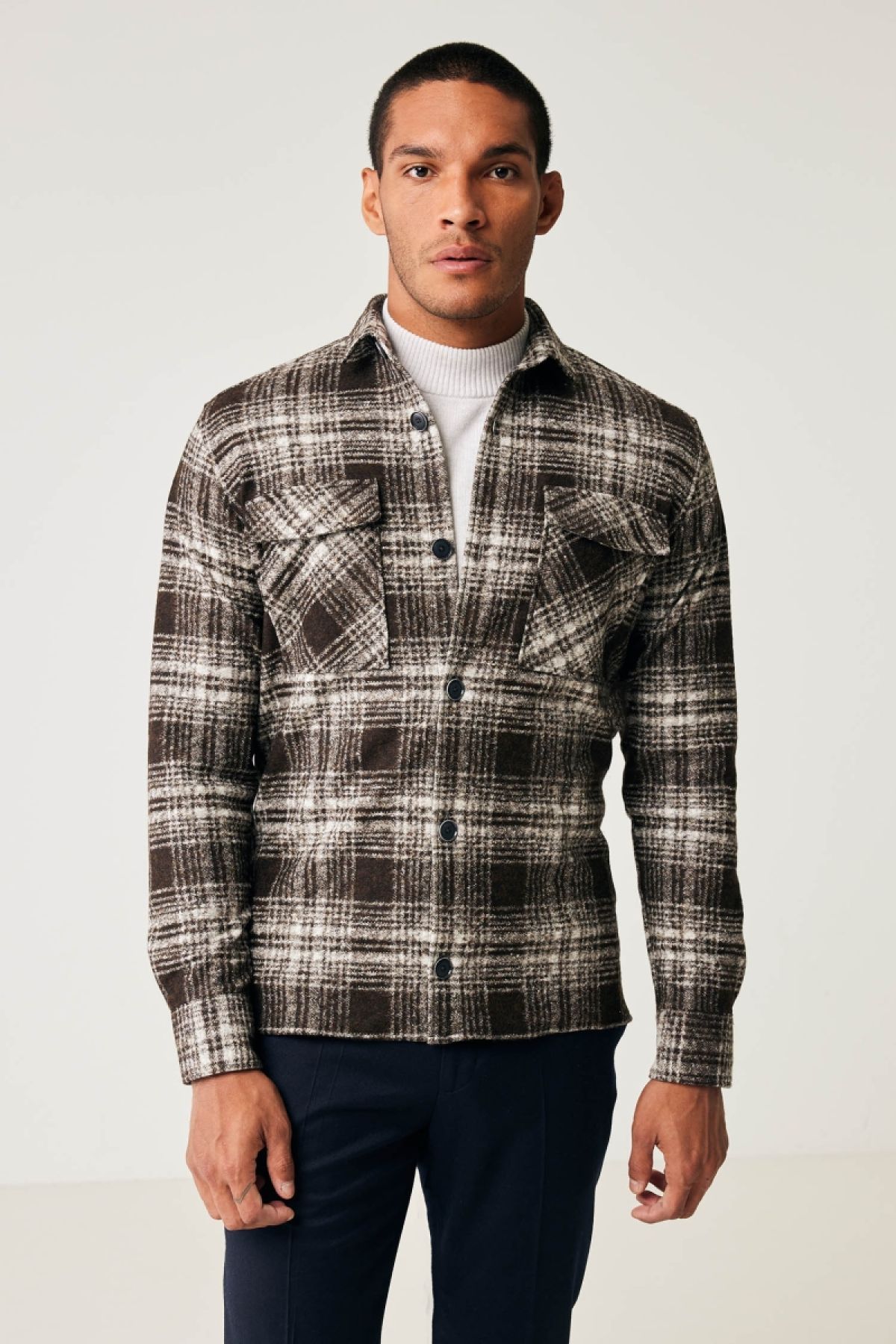 Bruin geruit overshirt