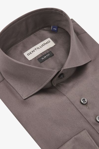 Overhemd Slim-Fit Bruin