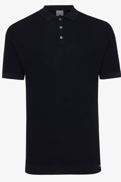 Donkerblauwe cool dry structuur polo