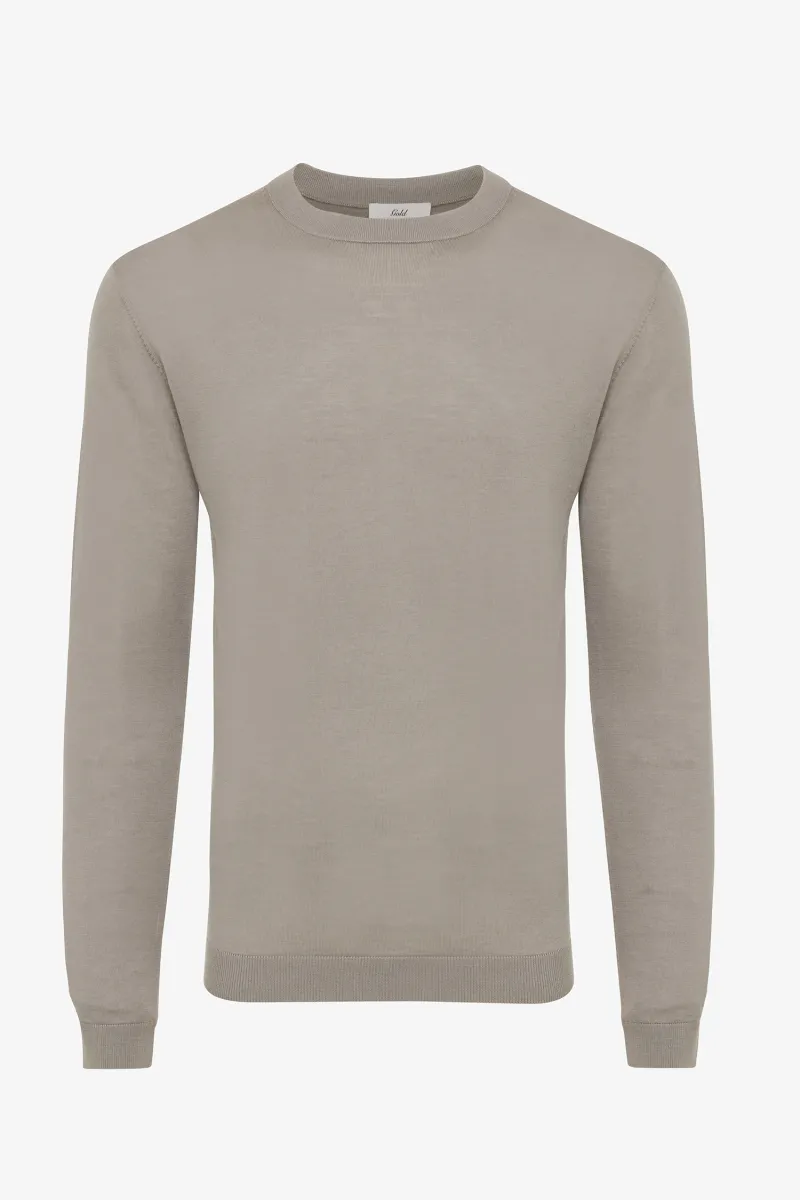 Taupe gold round neck