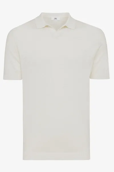 Witte gold polo no button