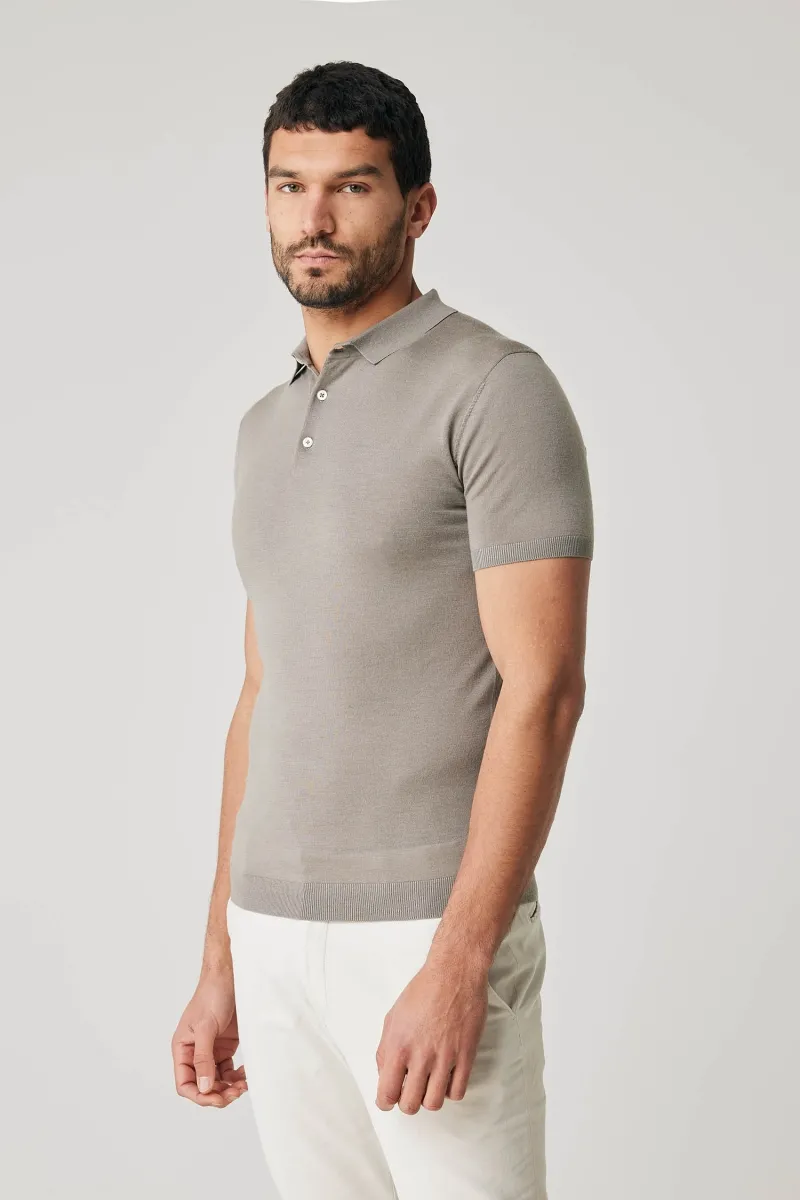 Taupe gold polo