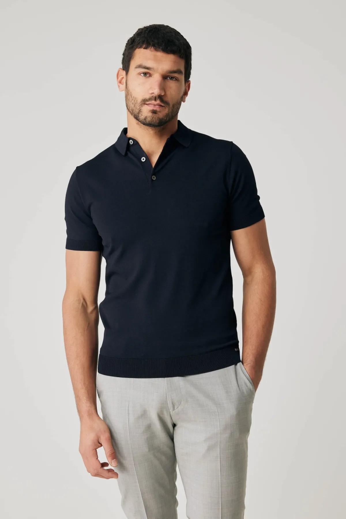 Donkerblauwe polo