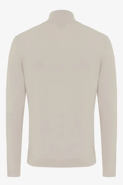 Beige half zip structuur