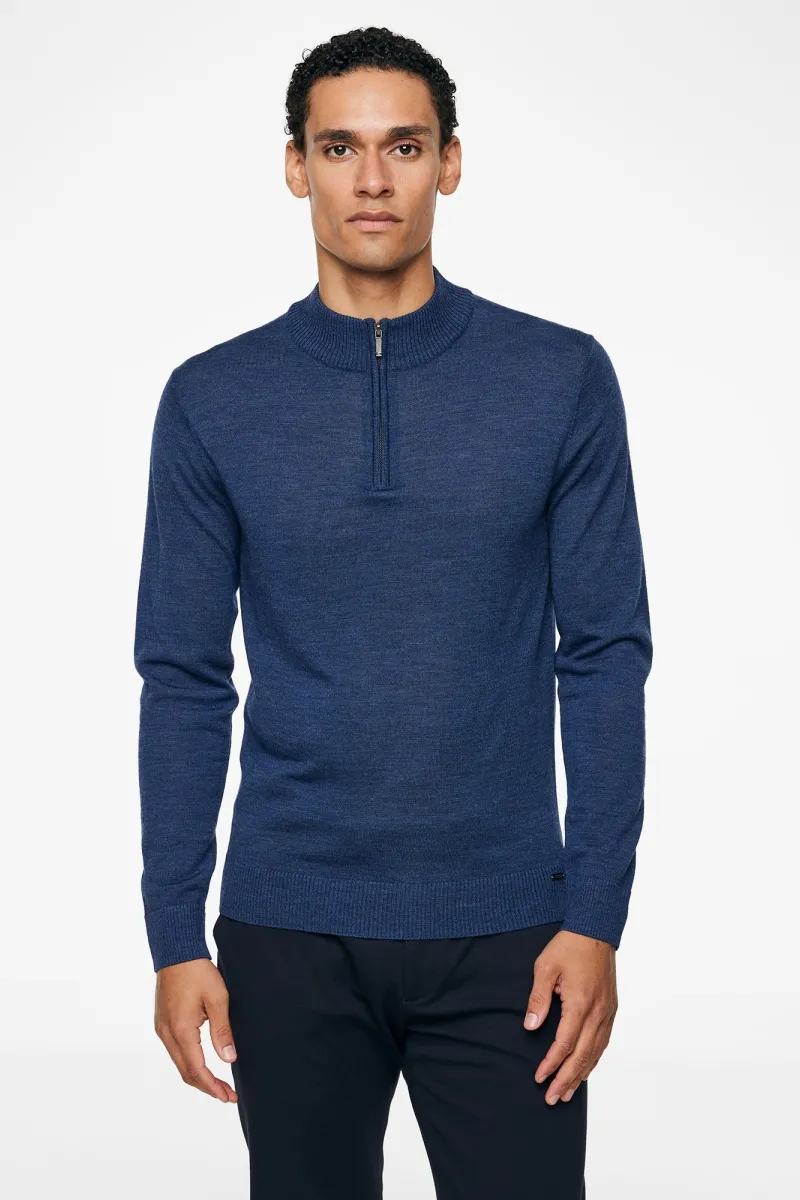 Blauwe half zip