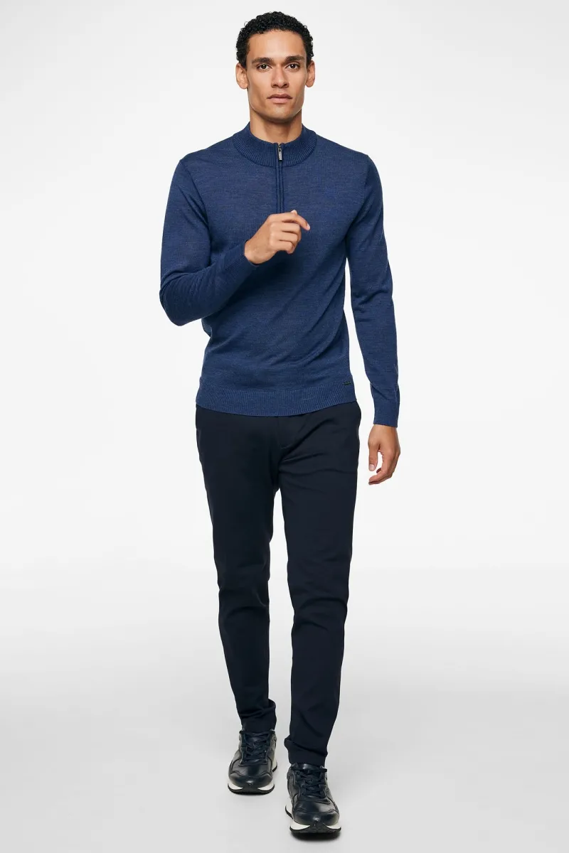 Blauwe half zip