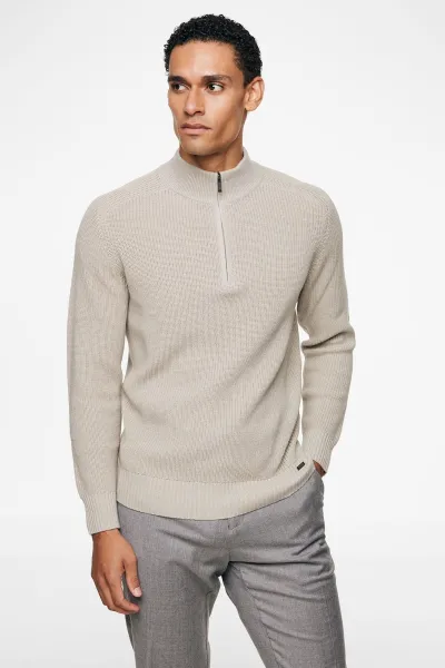 Half zip beige