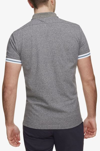 Pique Stretch Polo Blauw Melange