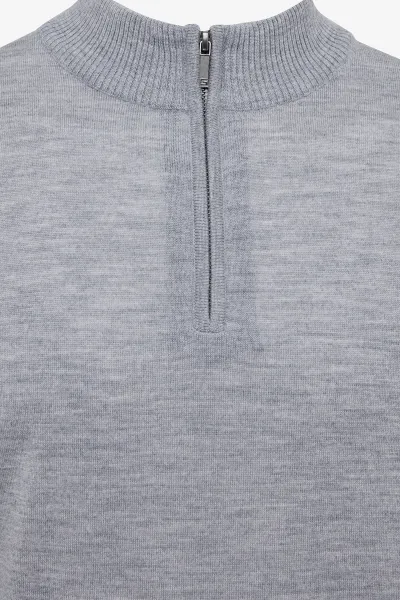 Lichgrijze half zip