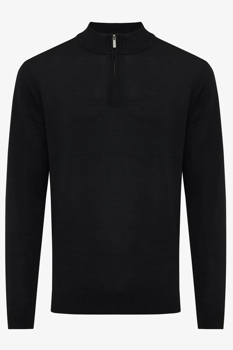 Zwarte half zip