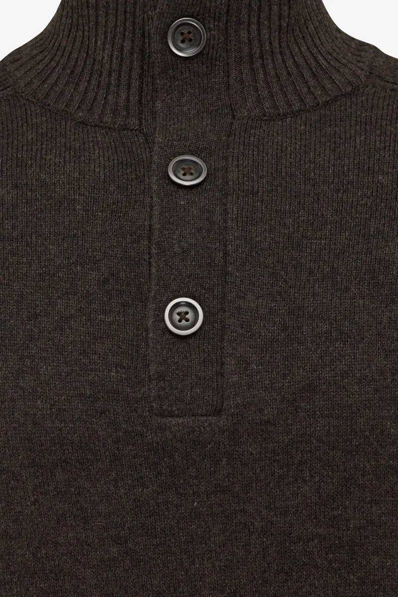 Donkerbruine turtle button zip