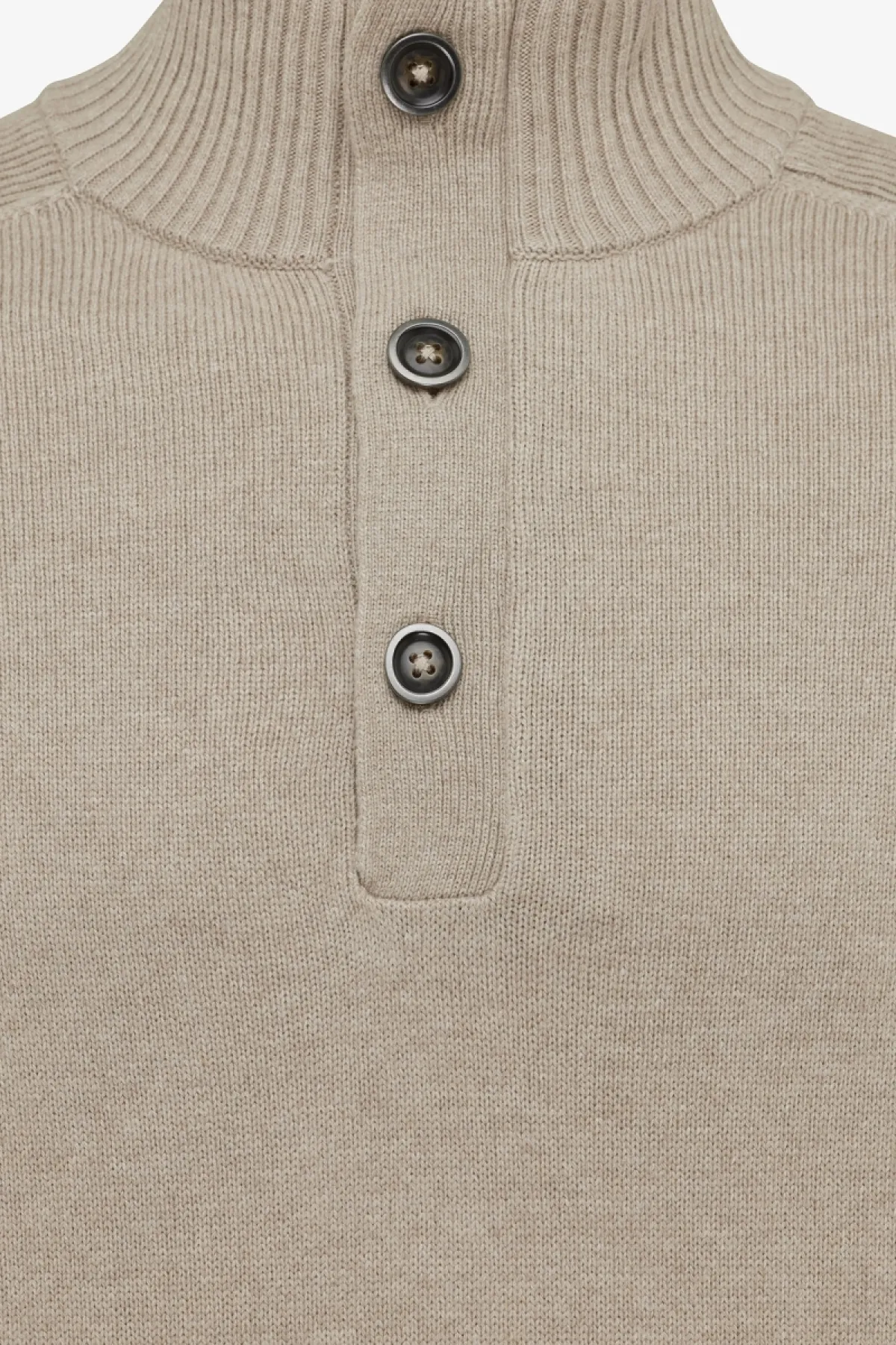 Beige turtle button zip