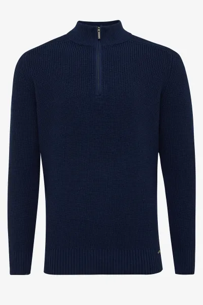 Half zip donkerblauw