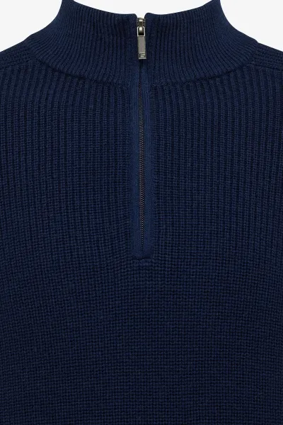 Half zip donkerblauw