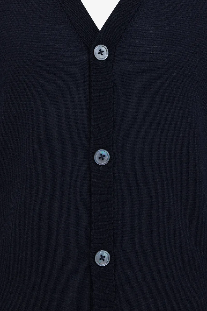 CARDIGAN 5 BUTTONS LS - Donkerblauw