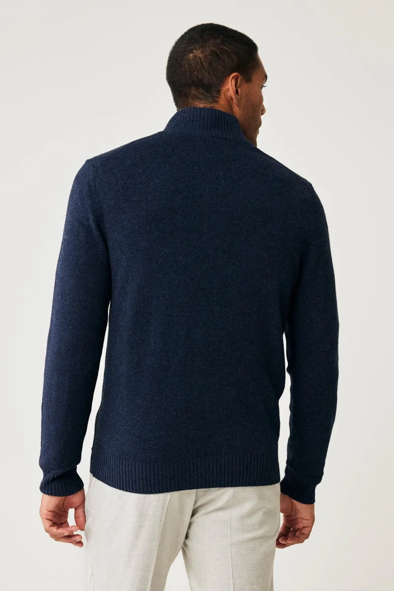 CARDIGAN 8 BUTTONS ZIP - Blauw